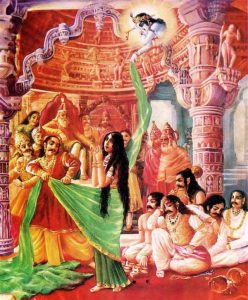Krishna saving Draupadi from embarrasment of vastraharan