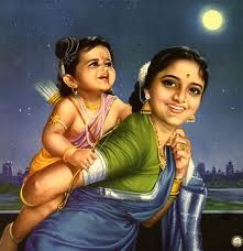Mother Kaushalya and baby Ram